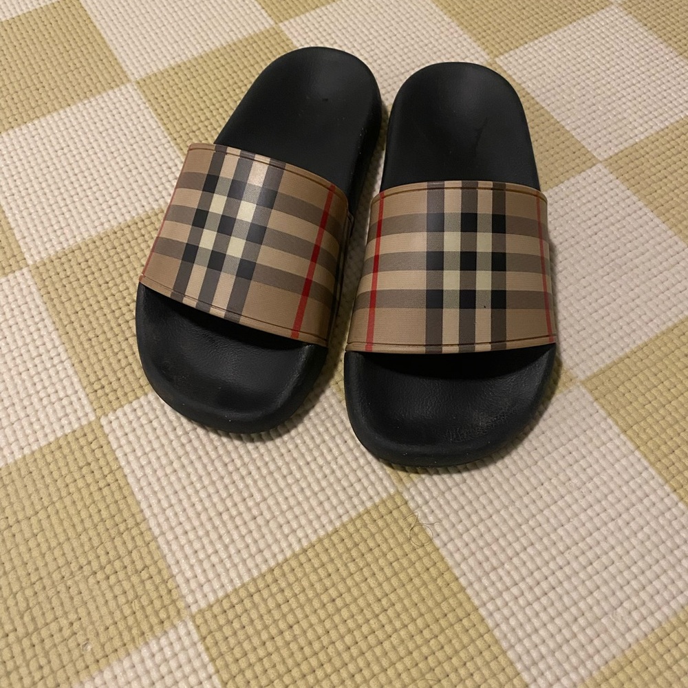 Burberry Plaid Slide Sandals